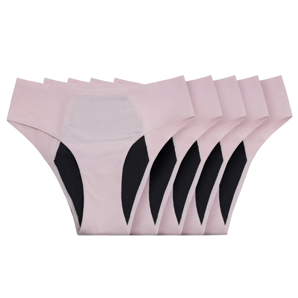 Seamless Leakproof Bikini Pink 5-Pack (Heavy Absorbency Version)