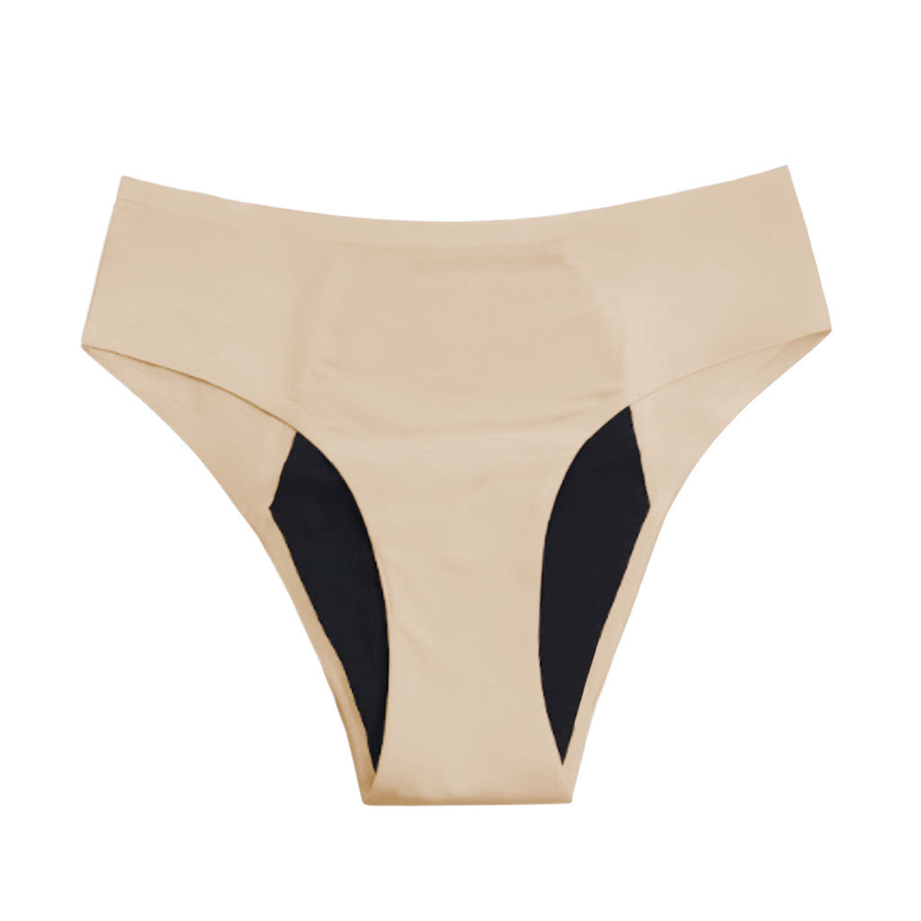Seamless Leakproof Bikini (Heavy Absorbency Beige 5-Pack)
